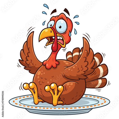 Roasted Whole Chicken Vector Illustration