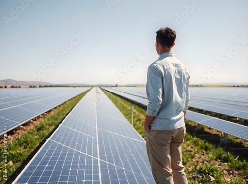 Wallpaper Mural Person Observing Solar Energy Field Torontodigital.ca