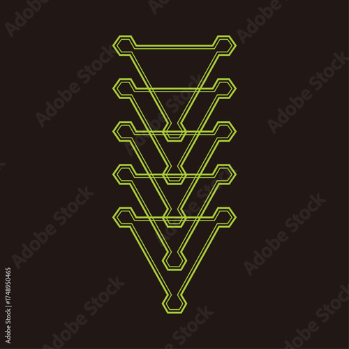 triangle hi tech shape design, cyberpunk element for streetwear design