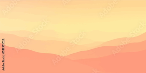 Orange sky at dusk silhouettes rugged mountains in a peaceful, natural landscape