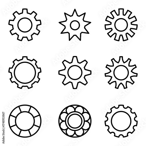 set cog of vector icons for design