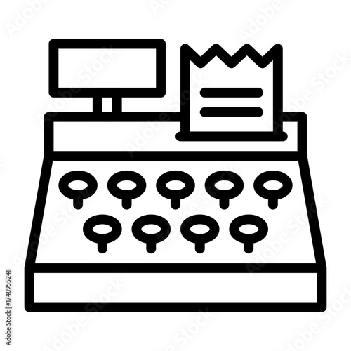 Retro Cash Register Displaying Receipt