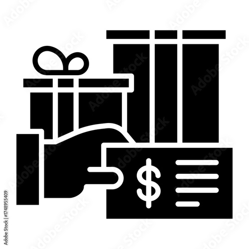 Hand Holds Gift Boxes And Dollar Check