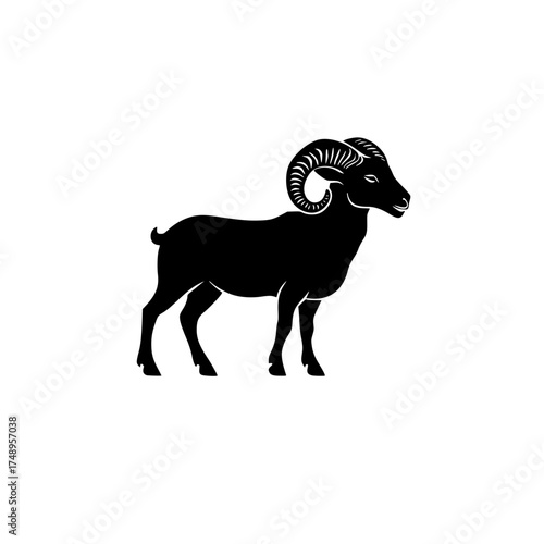 Black Goat Silhouette White Background