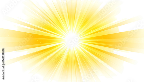 Radiant yellow burst on black background