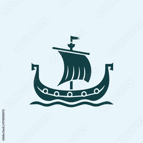 Drakkar Ship Logo