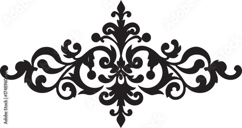 Elegant Swirling Floral Design Flourish with Intricate Details Decorative Ornament Perfect for Invitations and Graphic Design Projects Vector Illustration