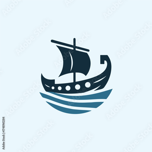 Drakkar Ship Logo