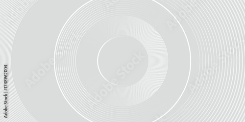 White geometric abstract background overlapping layers on bright space with line effect decoration. Circle style concept
