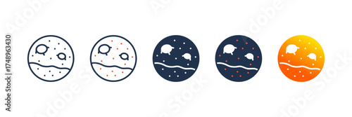 Mars icon set multiple style collection