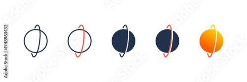 Uranus icon set multiple style collection