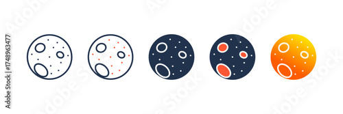 Moon icon set multiple style collection