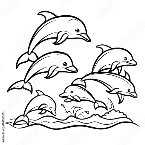 A Group of Dolphins Leaping from the Ocean's Depths