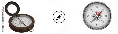 Wallpaper Mural Navigational compasses for direction finding and adventure, travel, and exploration device tool guide tool on transparent background Torontodigital.ca