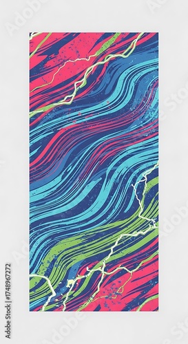 Wallpaper Mural Vibrant Abstract Flow - A Dynamic Fusion of Color and Energy. Torontodigital.ca