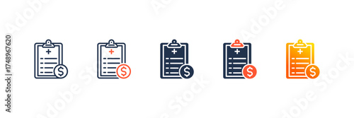 Qualified Medical Expense icon set multiple style collection
