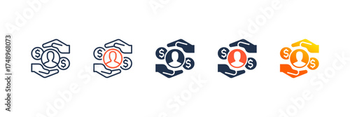 Custodian icon set multiple style collection
