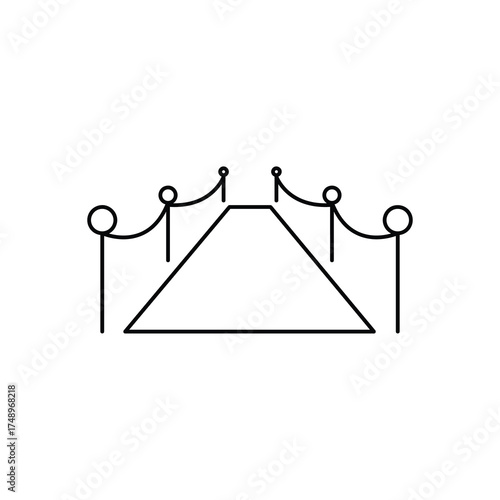 Red Carpet Icon Vector ? Linear Symbol of Glamour, Event, and Celebrity Entrance ? Editable Stroke Illustration...eps