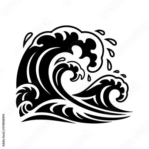 Decorative Ocean Wave – Surf Water Vector Illustration