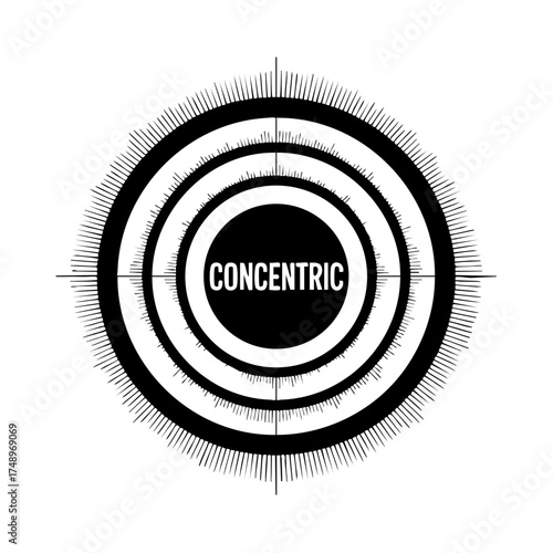 Concentric Circles Target – Minimal Geometric Abstract Vector