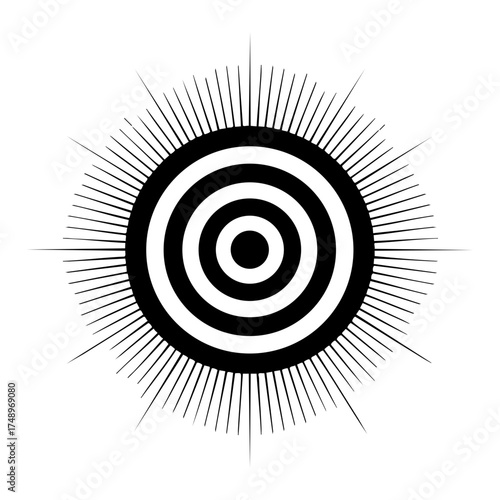 Geometric Sunburst Target – Minimal Abstract Vector Design