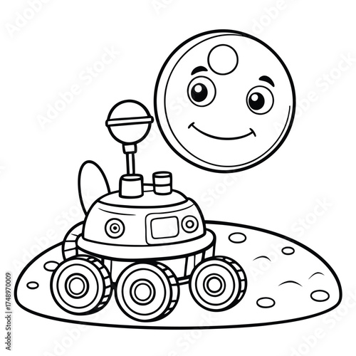 Lunar Rover Coloring Page Adventure: Explore the Moon's Surface