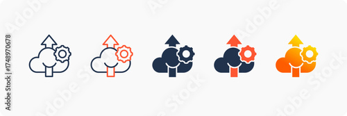 Deployment icon set multiple style collection