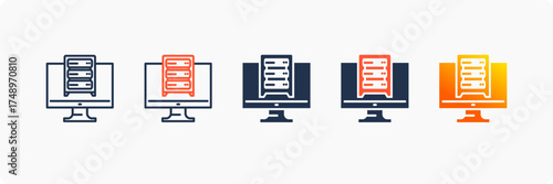 Virtual Machine icon set multiple style collection