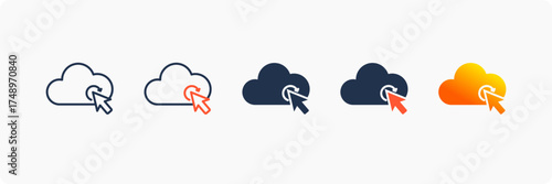 Saas icon set multiple style collection
