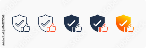 Reliability icon set multiple style collection