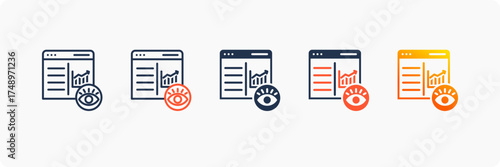 Monitoring Tools icon set multiple style collection