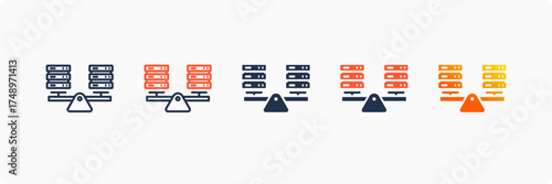 Load Balancer icon set multiple style collection