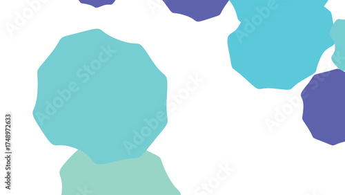 Abstract graphic design with teal and light green shapes against white background