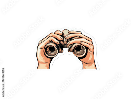 Binoculars Illustration Exploration Search Tool Spyglass Equipment on Transparent Background
