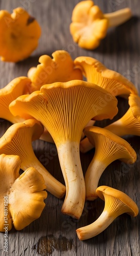 Wallpaper Mural Golden Chanterelle Mushrooms - A Close-Up of Forest Delights. Torontodigital.ca