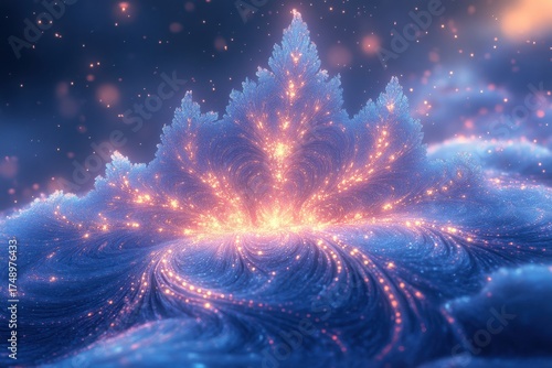 Blue and purple fra fra in a vibrant display.