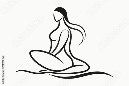 Silhouette of a woman in yoga meditation pose