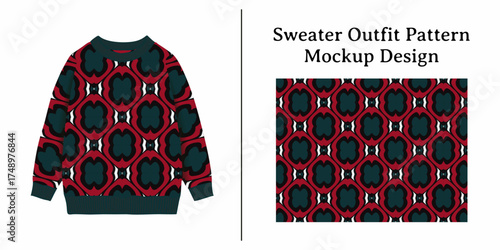 Aesthetic Sweater Outfit Pattern Mockup Design showcasing the unique texture and visual appeal for clothing.
