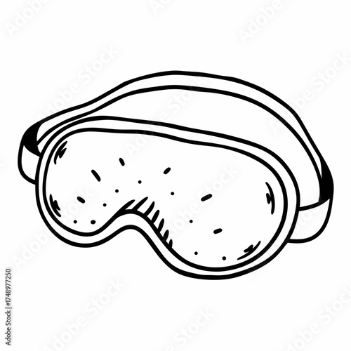 Sleep mask in simple line art style for relaxation and sleep  