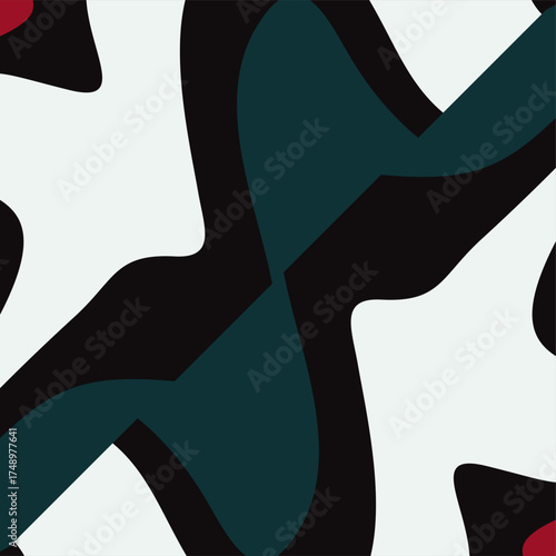 Abstract dynamic composition with flowing shapes and bold contrasts creating a visually engaging modern backdrop design.