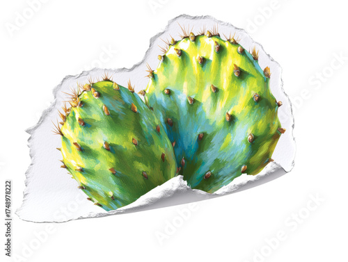 San Pedro cactus illustration on a transparent background watercolor style plant