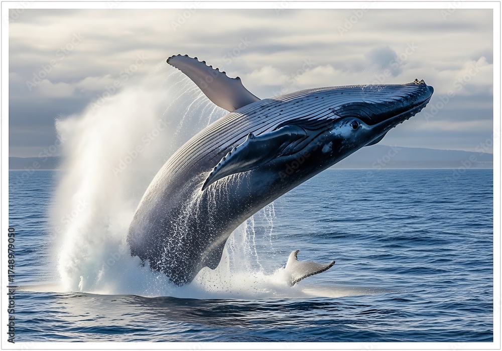 custom made wallpaper toronto digitalHumpback Whale Breaching - A Majestic Display of Marine Life.