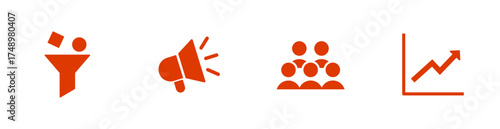 Filter, marketing, community, growth icon. Solid vector icon.