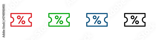 Coupon code icon. Outline vector icon.
