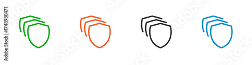 Multilayer protection icon. Vector outline icon.