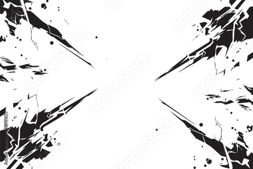 Abstract Black Graphic: A high-contrast, stark graphic featuring dynamic shards emanating from a central point, offering a modern aesthetic.