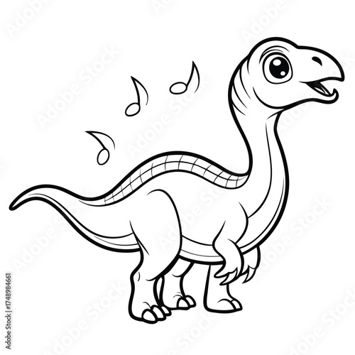 Printable Coloring Page Featuring a Sounding Corythosaurus in Action