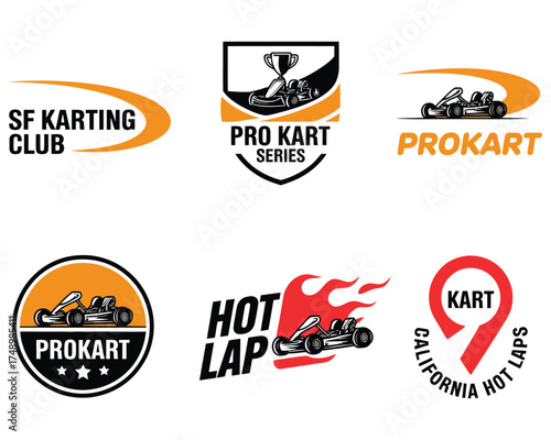 Go Kart Racing Club Logos Racing Icons, Karting Championship Designs