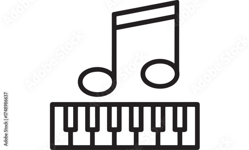 Melody and harmony expressed through simple musical notes and piano keys