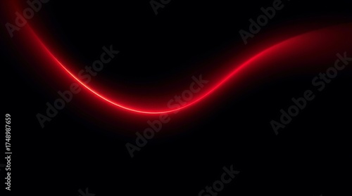 Red Curved Light Gradient Abstract Background with Grain Texture and Dark Glow Effect